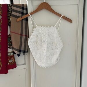 Topshop White Knit Blouse Top